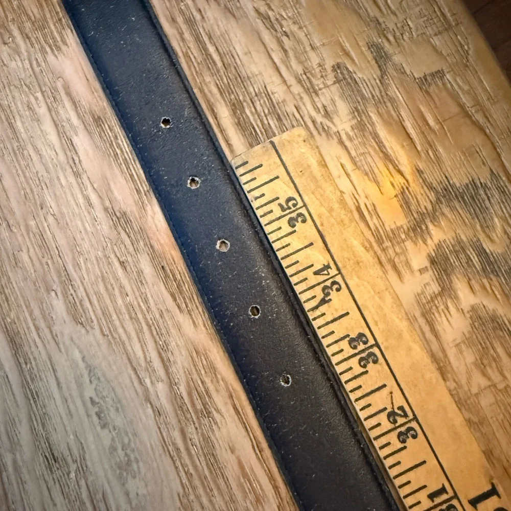 Dunhill Black Leather Belt with Gold Buckle